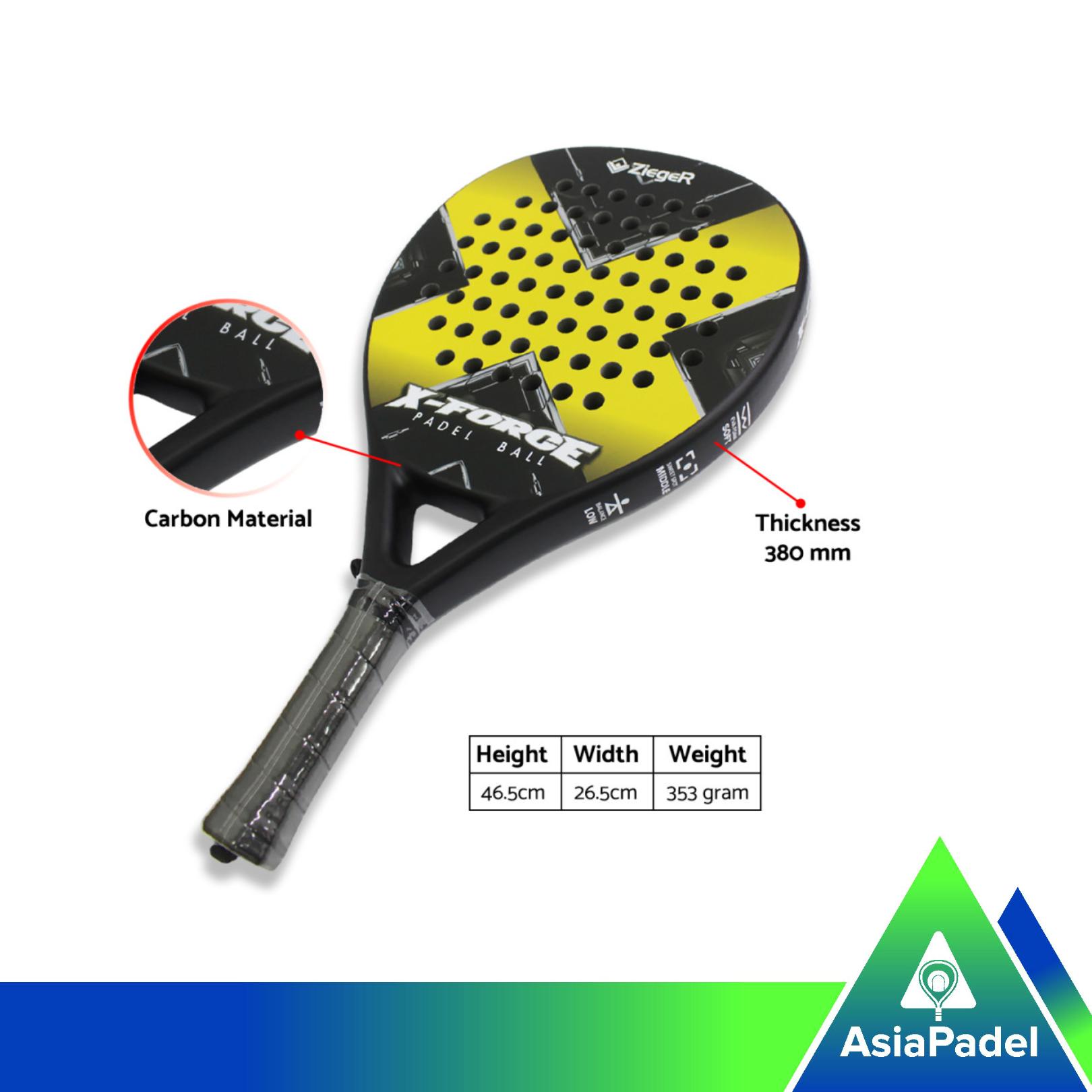Racket Padel Zieger Carbon X-Force | Raket Bola Padel