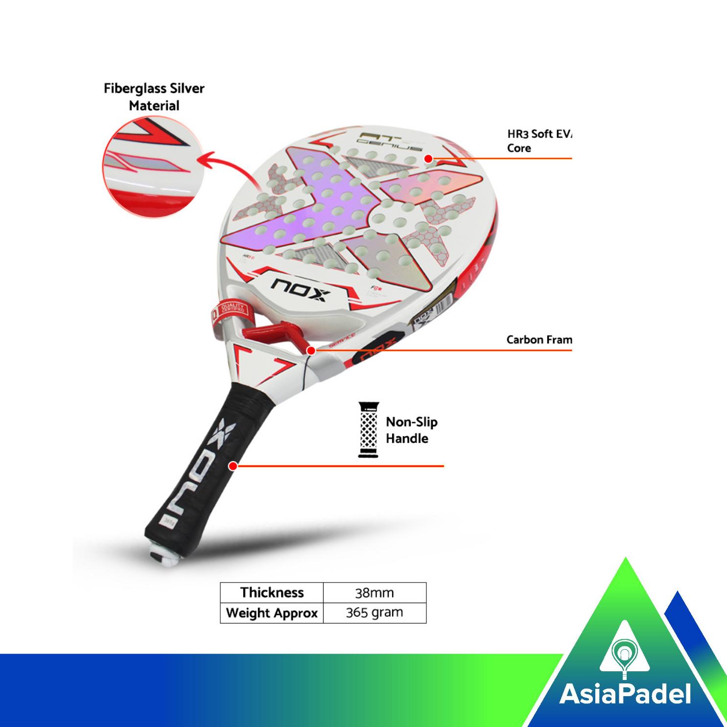 Racket Padel Nox At Pro Cup Coorp By Agustin Tapia | Raket Padel Fiberglass Material Nox
