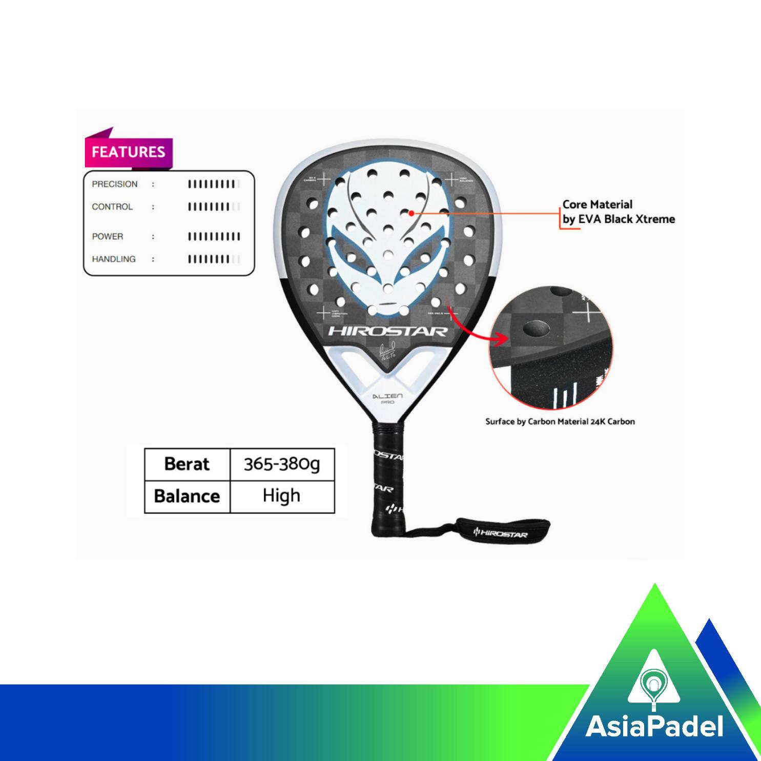 Racket Padel Hirostar Alien Pro Tolito Aguirre | Raket Padel 24K Carbon Attack