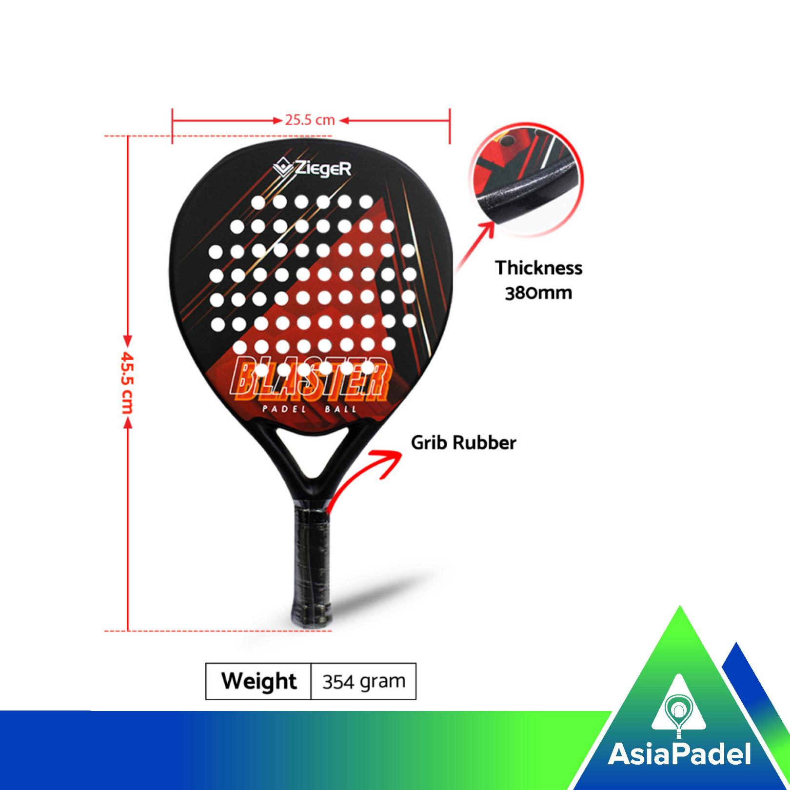 Racket Padel Zieger Fiber Blaster | Raket Bola Padel  Outdoor