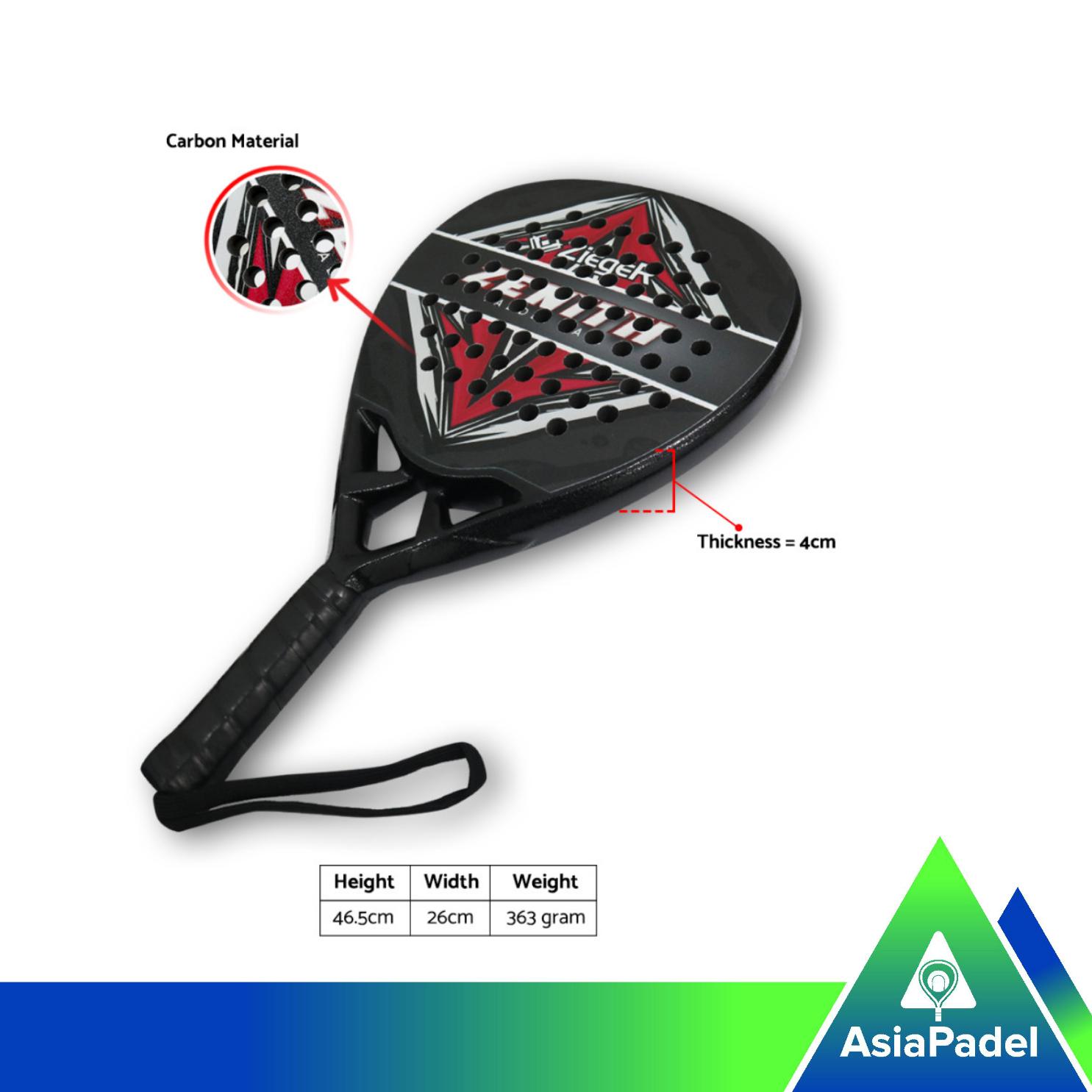 Racket Padel Zieger Carbon Zenith | Raket Bola Padel Karbon Surface