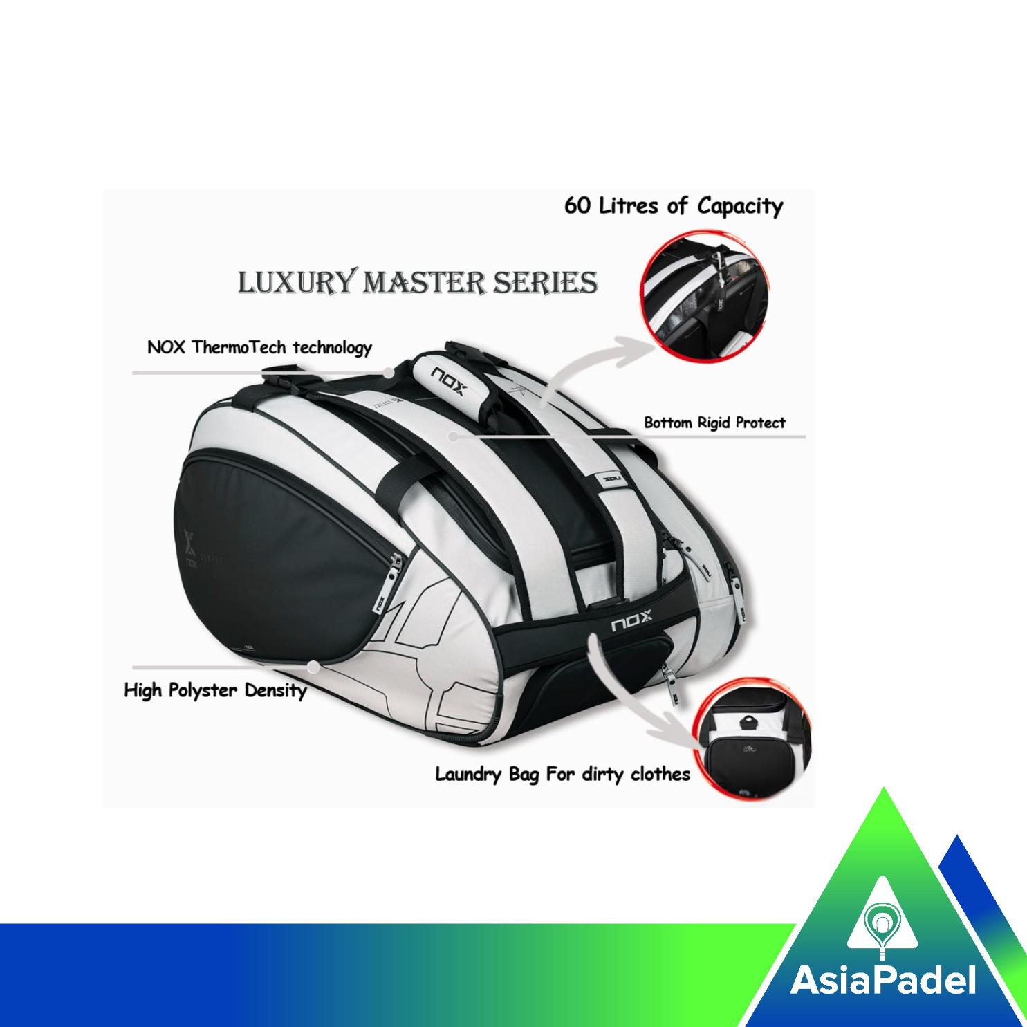Bag Padel Nox Paletero Luxury Master Series Black/Grey | Tas Raket Bola Padel Nox Thermo Bag