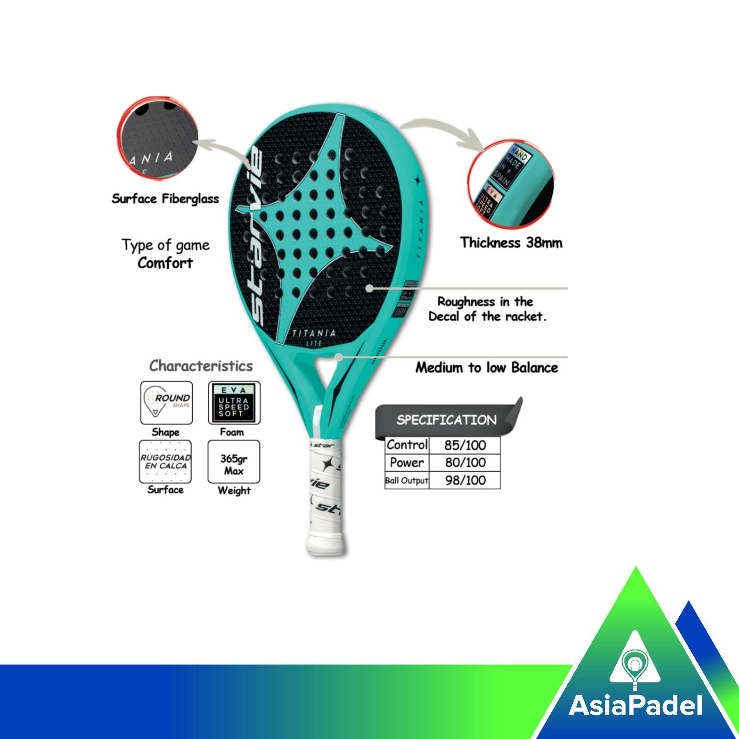 Racket Padel Starvie Titania Ultra Speed Soft | Raket Padel Starvie Titania Lite Karbon 3K