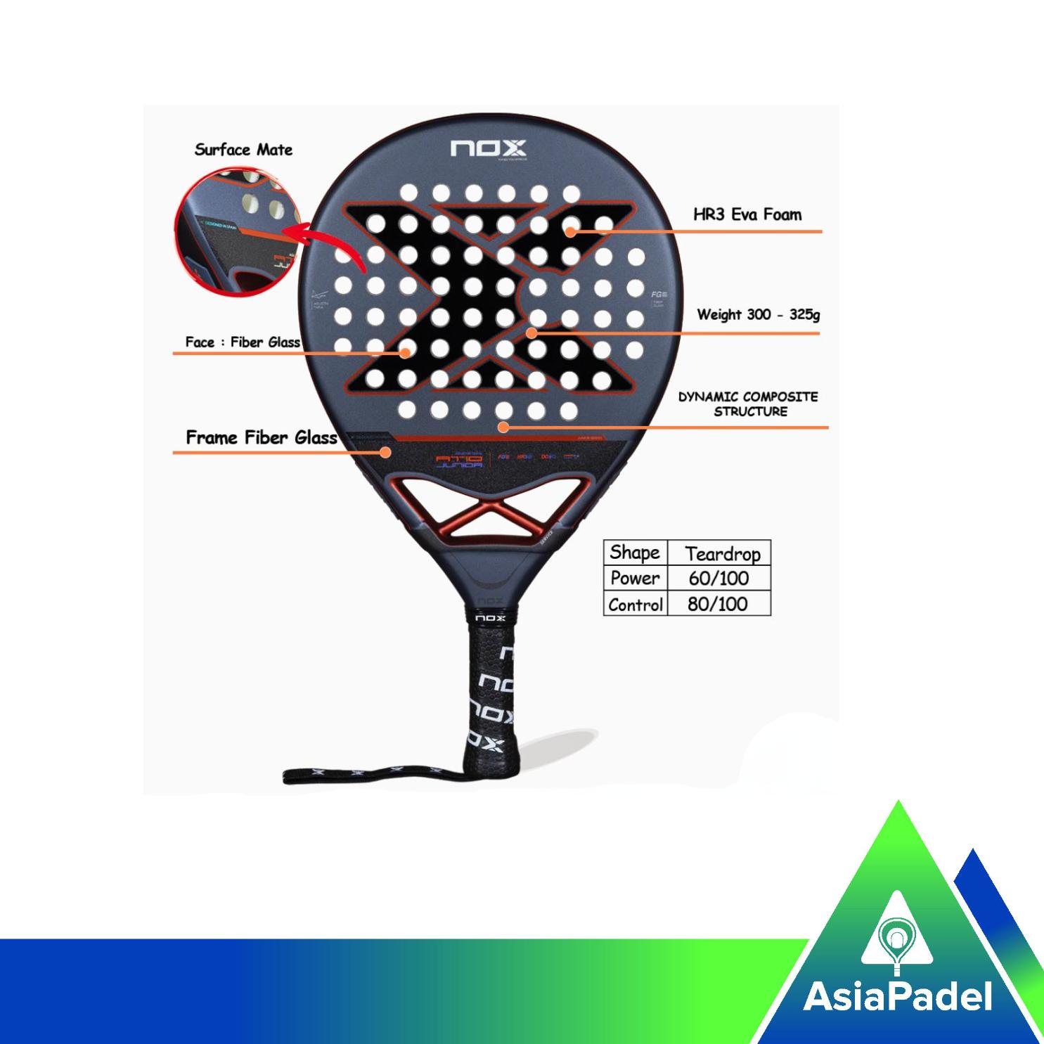 Racket Padel Nox AT10 Genius Junior 2025 | Raket Padel AT10 Anak-Anak By Agust?n Tapia 25