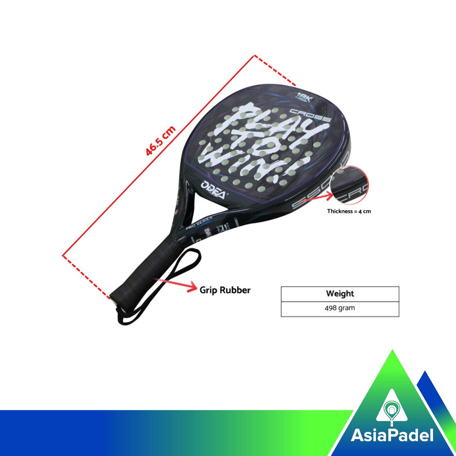 Racket Padel Odea Play To Win 18K + Bag | Raket  Padel Serat Karbon 18K