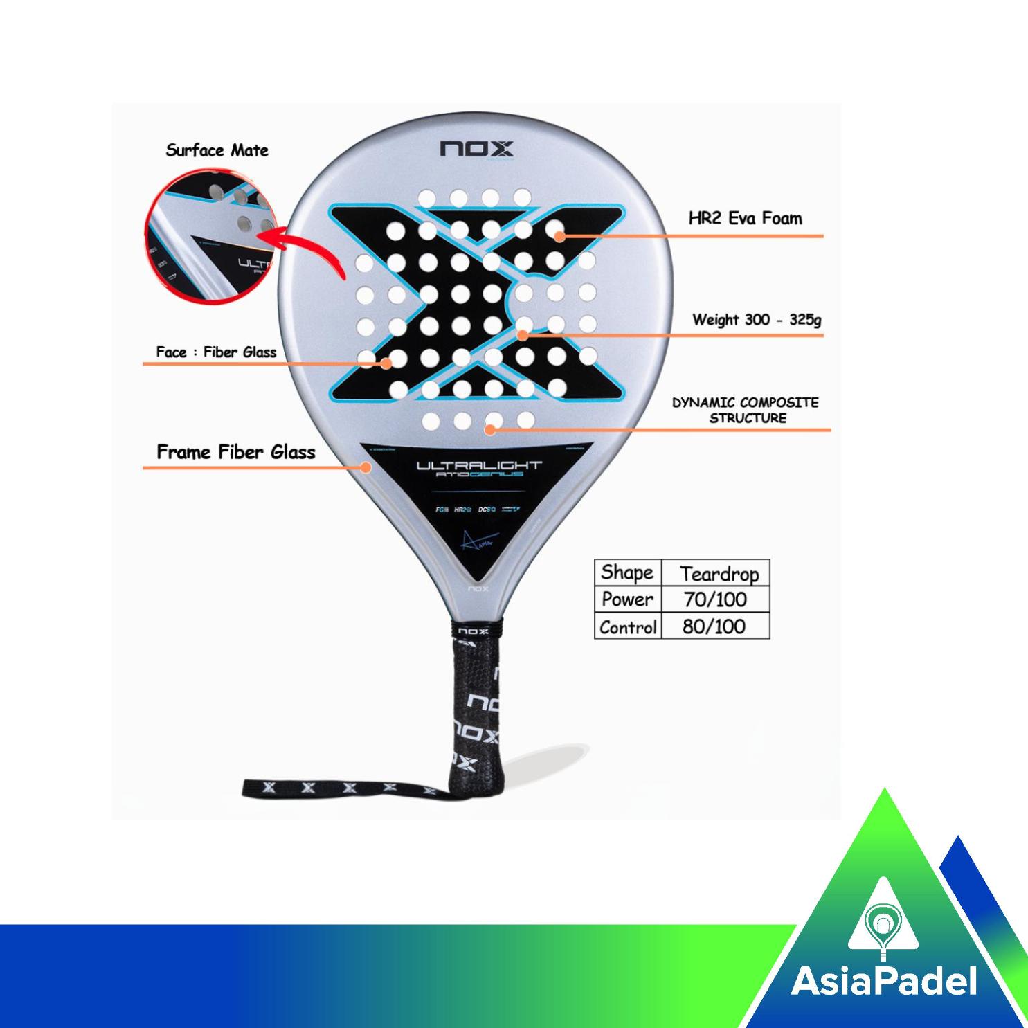 Racket Padel Nox AT10 Genius Ultralight 2025 | Raket Padel AT10 Fiberglass 3K By Agust?n Tapia