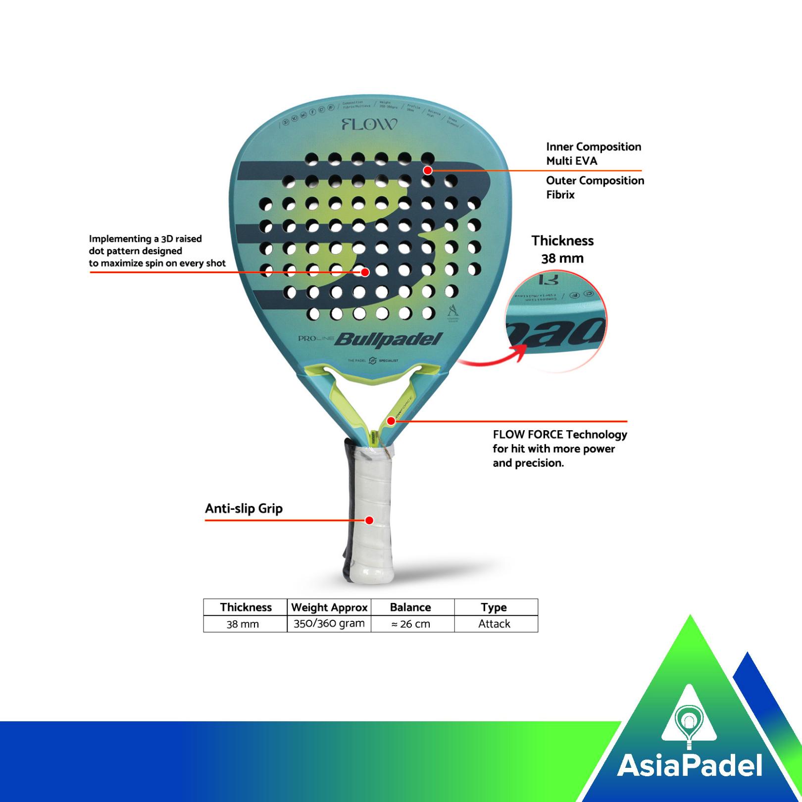 Racket Padel Bullpadel Flow Woman 25 | Raket Padel Flow Force 2025