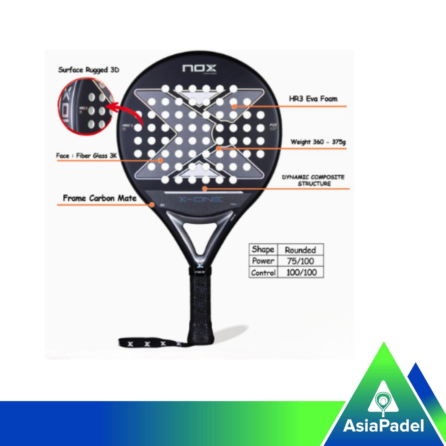 Racket Padel Nox X-One 25  | Raket Padel X-One 3K Fiberglass