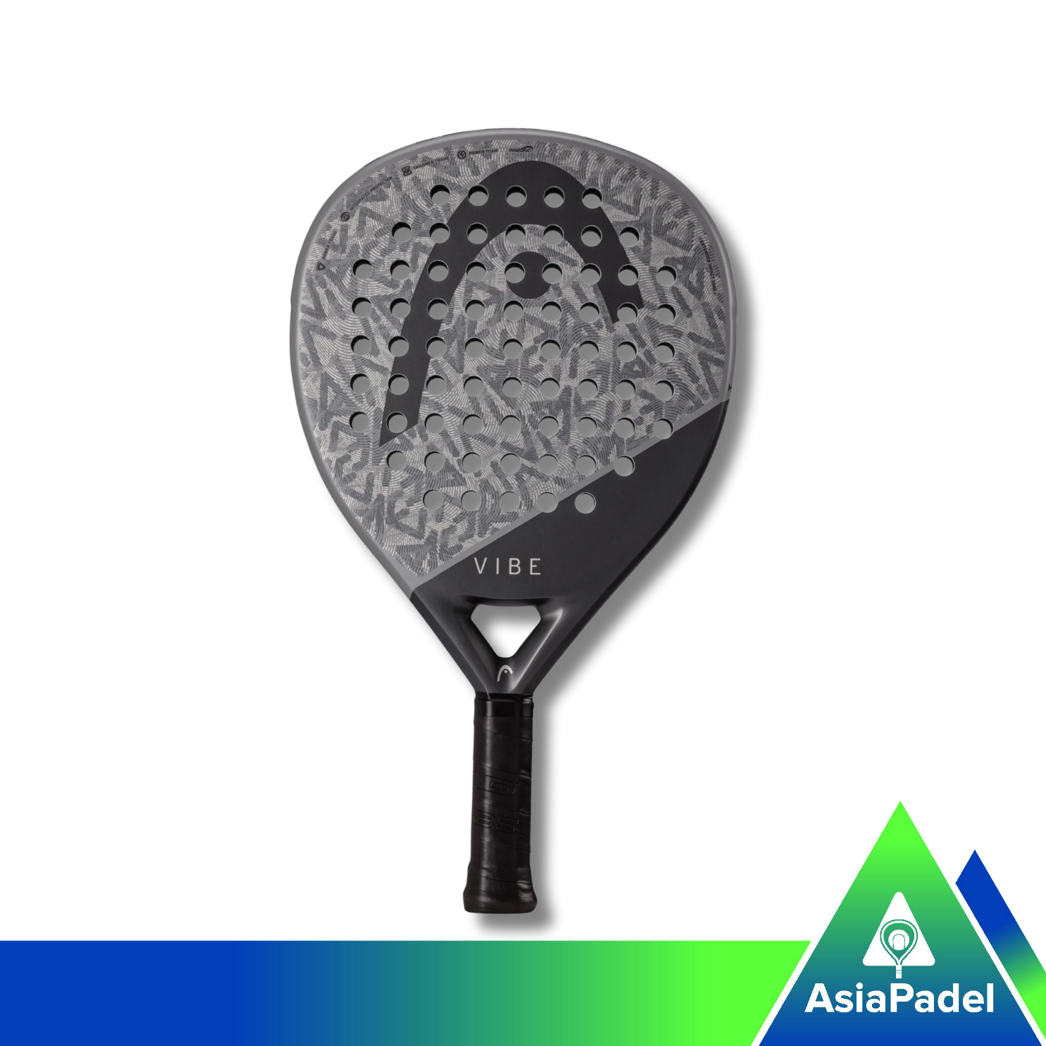 HEAD Vibe Grey/Black Fiberglass Padel Racket | Racket | Raket Padel