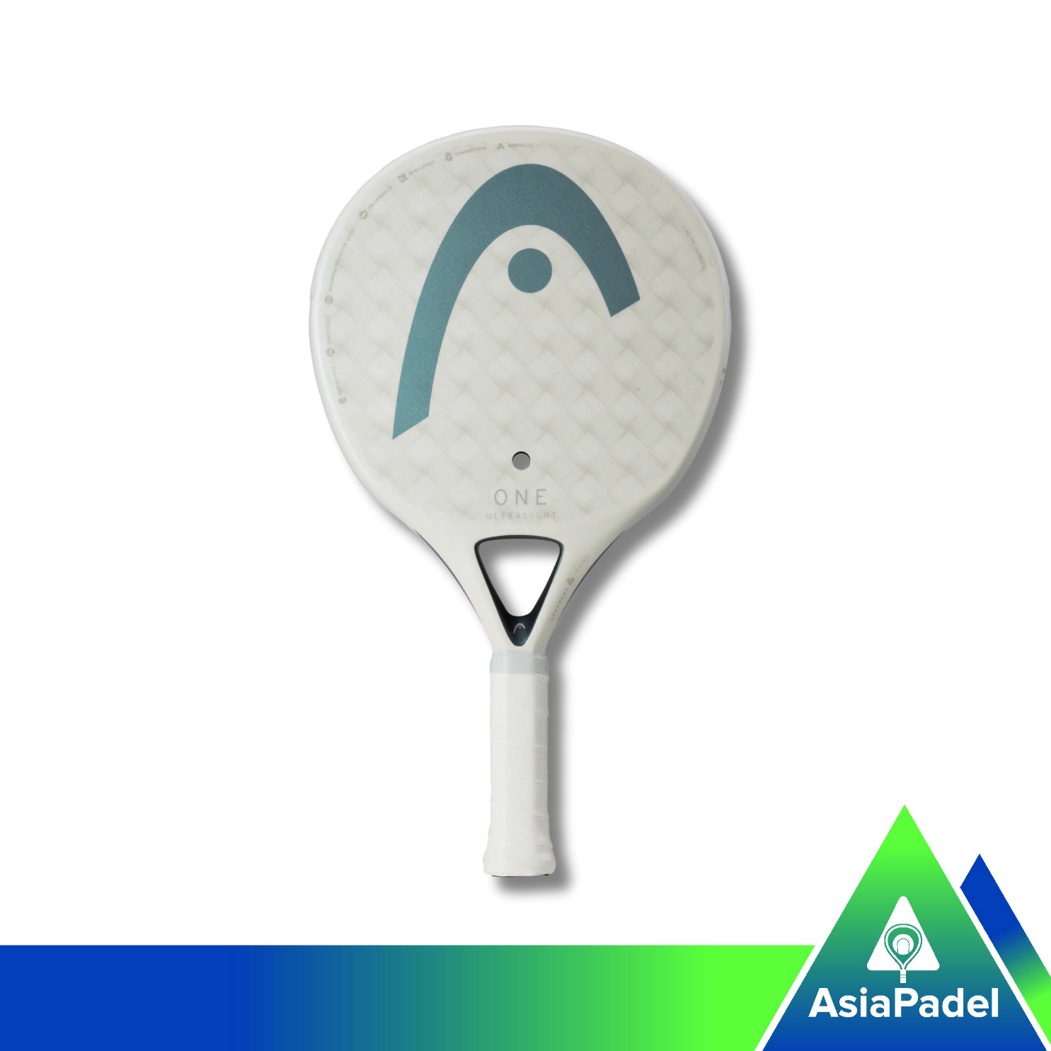 HEAD One Ultralight White 12K Carbon Padel Racket | Racket | Raket Padel Round