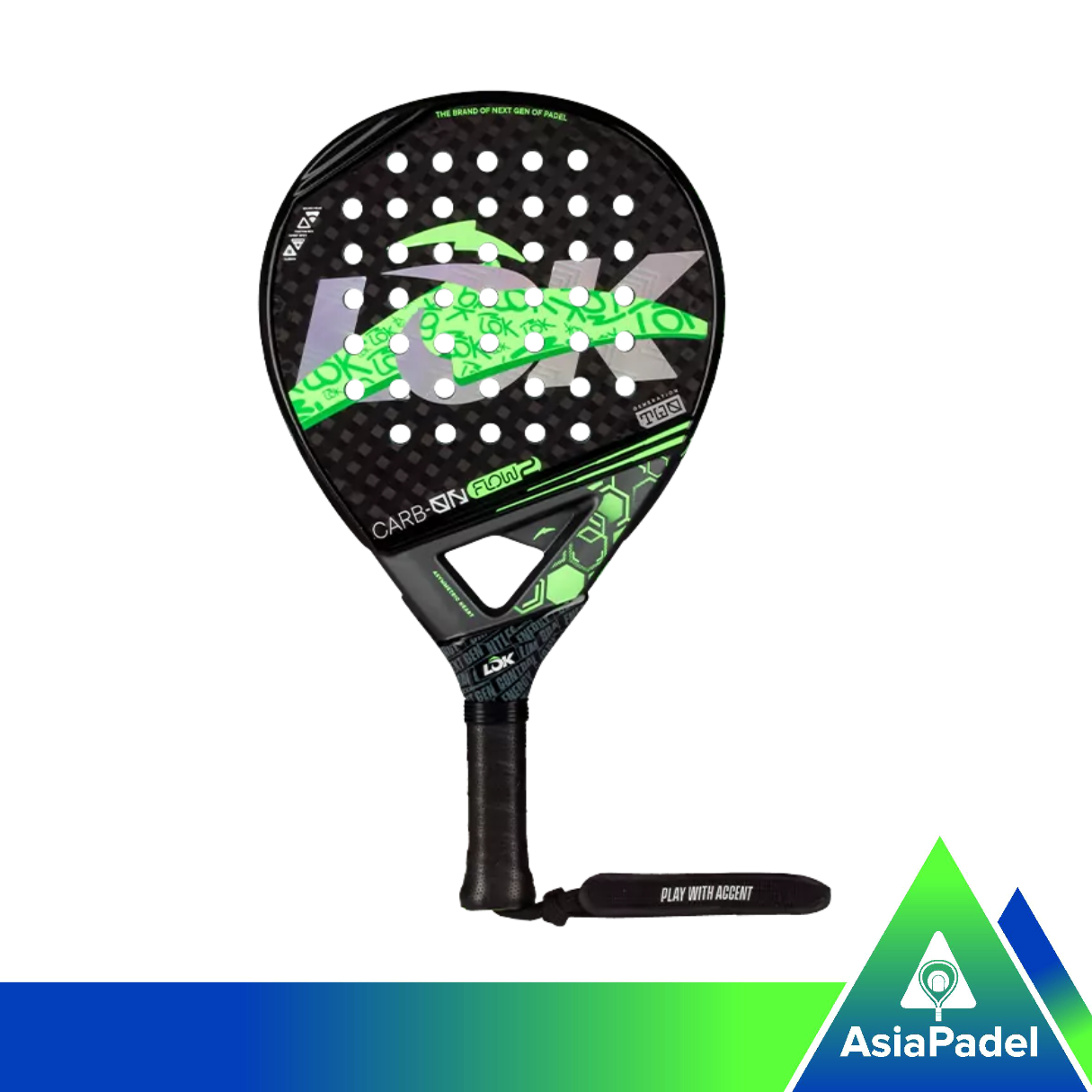 Lok Carbon Flow Gen 2 Carbon C6 Padel Racket | Racket | Raket Padel Round