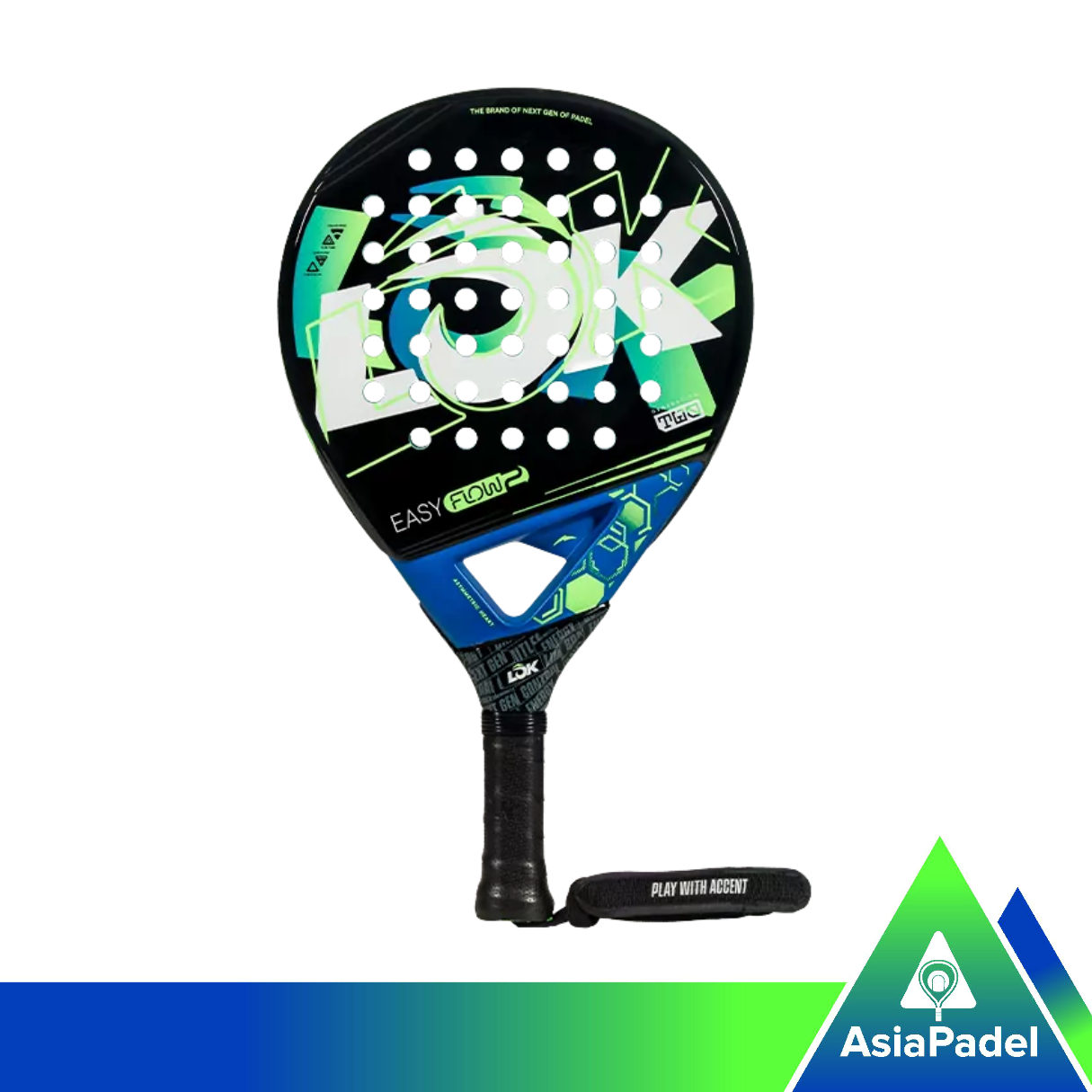 Lok Easy Flow Gen 2 Fiberglass Padel Racket | Racket | Raket Padel Round