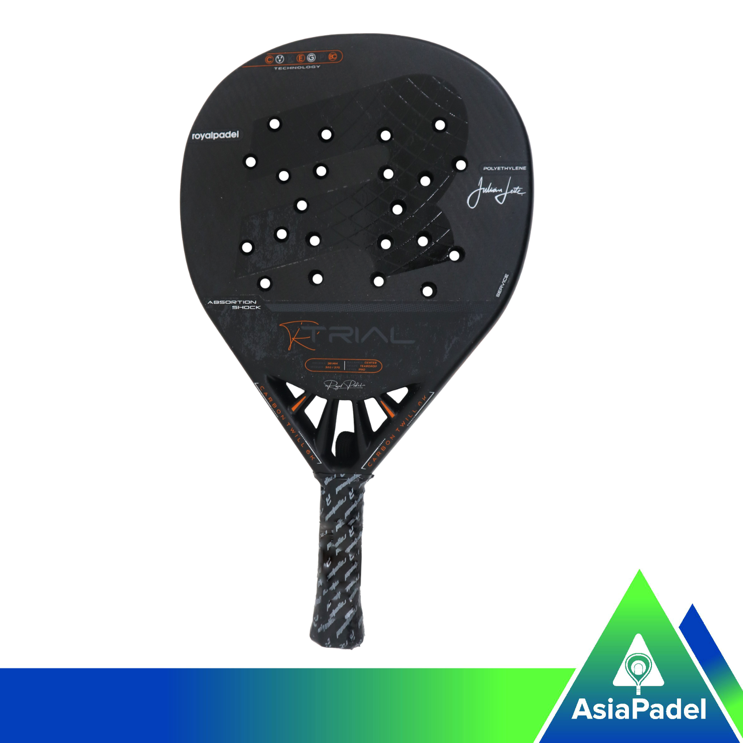 Royal Padel R Trial Black Edition Fiberglass Padel Racket | Racket | Raket Padel Teardrop